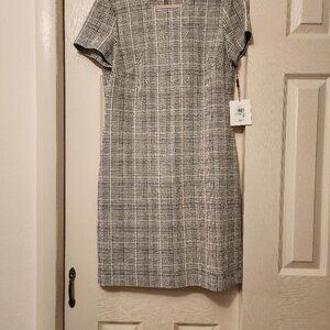 Calvin Klein size 8 Black and white tweed pattern dress